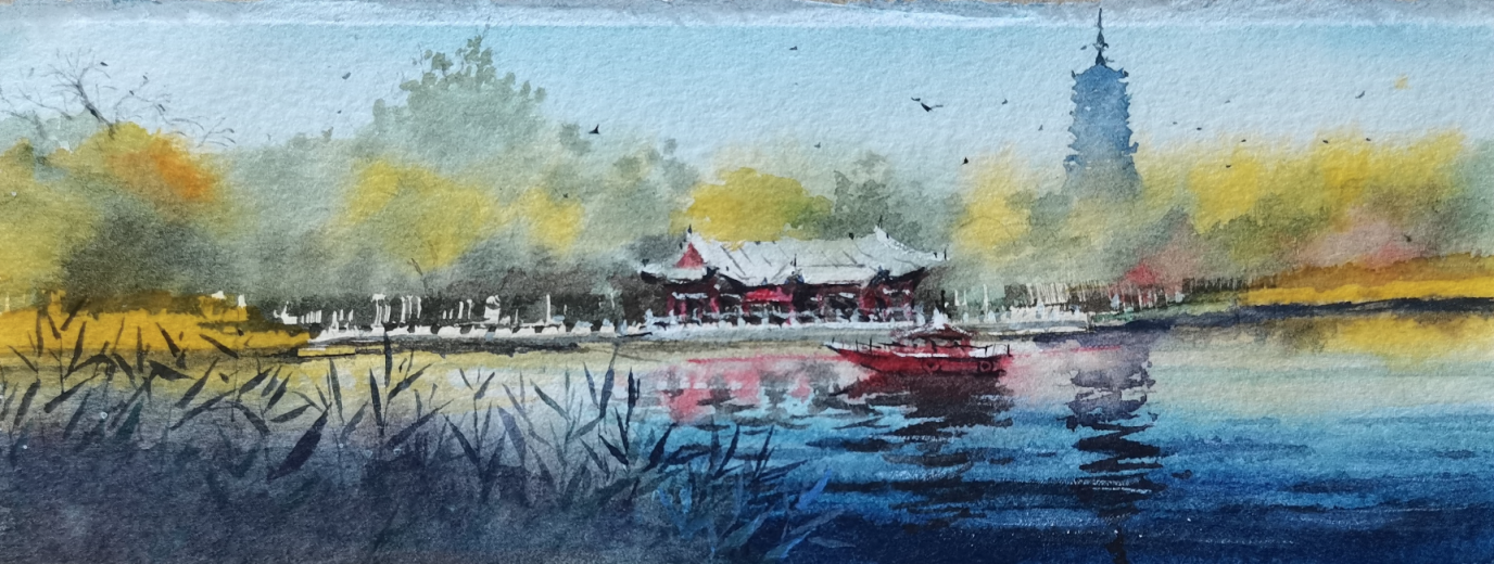 水彩画里的通州大运河,这么美!|水彩画_新浪财经_新浪网