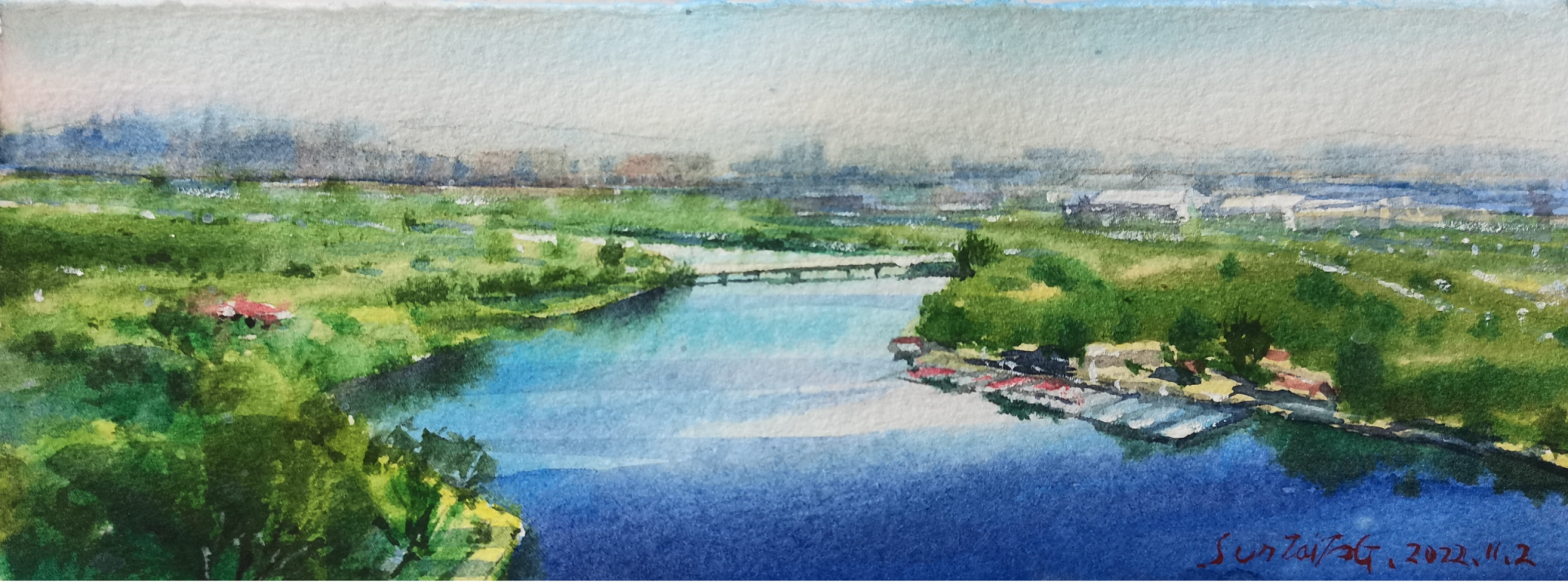 水彩画里的通州大运河,这么美!|水彩画_新浪财经_新浪网