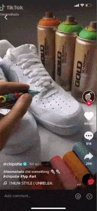 　　Chipotle 在 TikTok 企业号分享创意视频