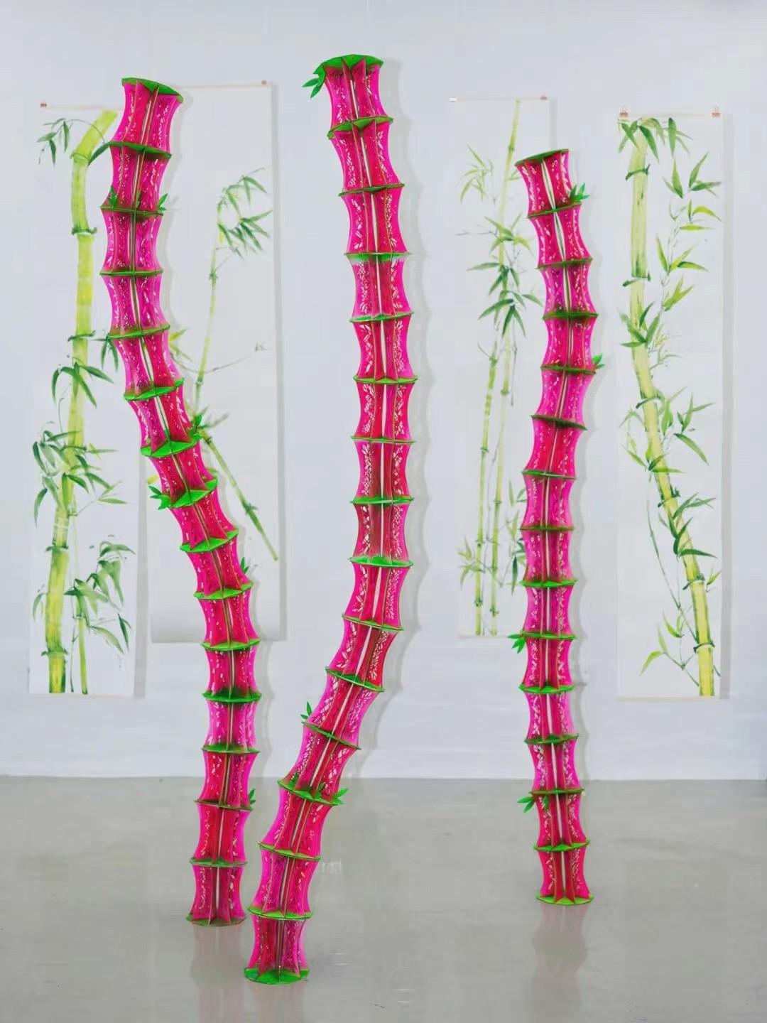 　　(2022新年伊始，陈粉丸携手《ELLEDECORATON家居廊》与GUCCI以“竹”为灵感展开创作表达)
