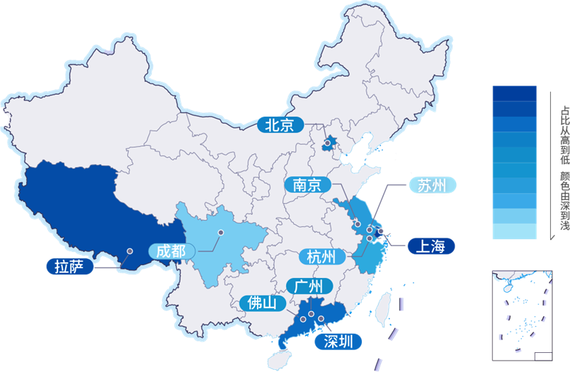 表12:各大城市etf经纪业务机构客户成交额排名(前10)热力图