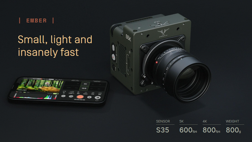 Freefly推出高速攝影機EMBER，采用2100萬像素S35 CMOS
