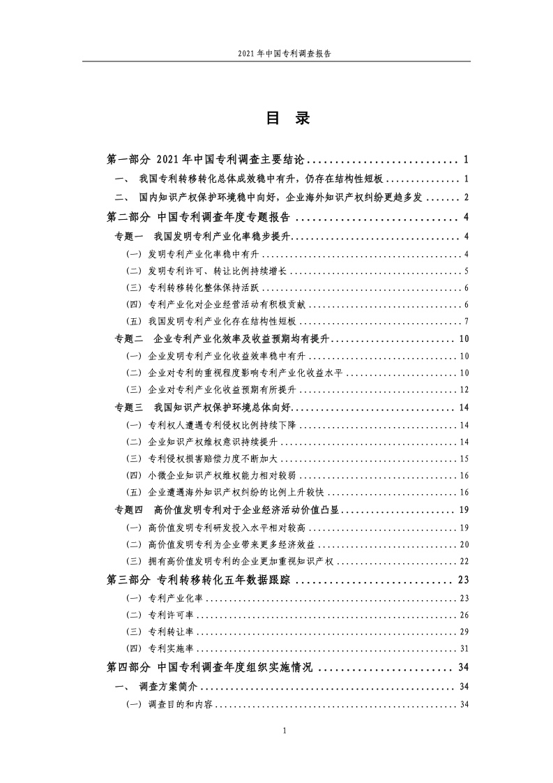 2021年中国专利调查报告