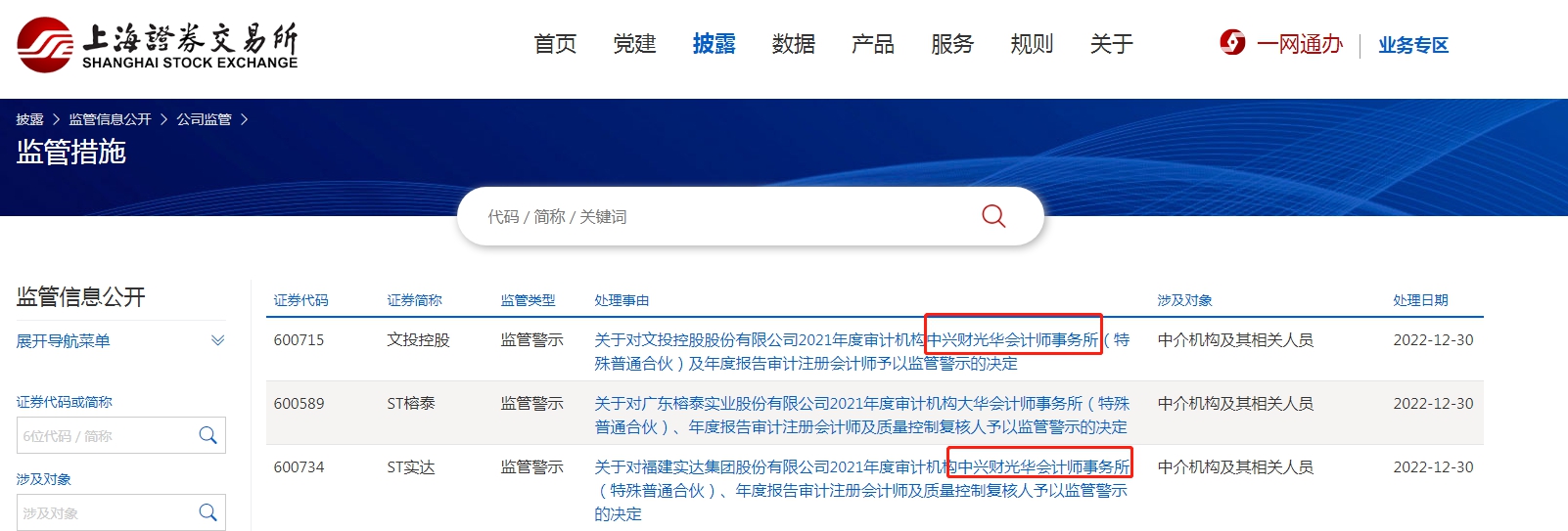 上交所网站截图
