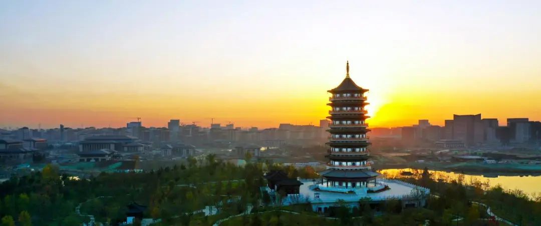 新年晨光下的雄安悦容公园.河北新闻网记者刘光昱摄