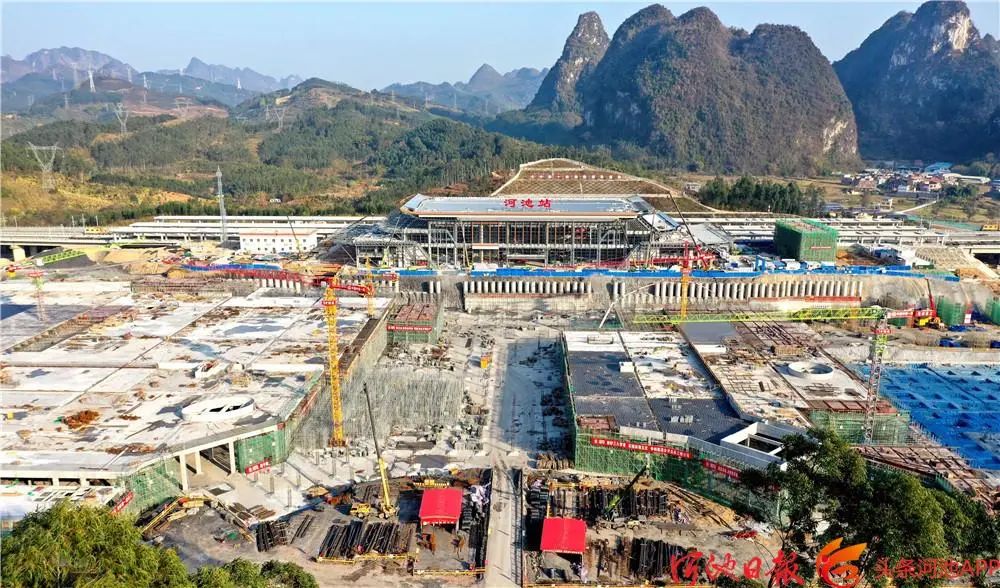 贵南高铁河池高铁站前广场建设节日不停歇(组图)|高铁_新浪财经_新浪