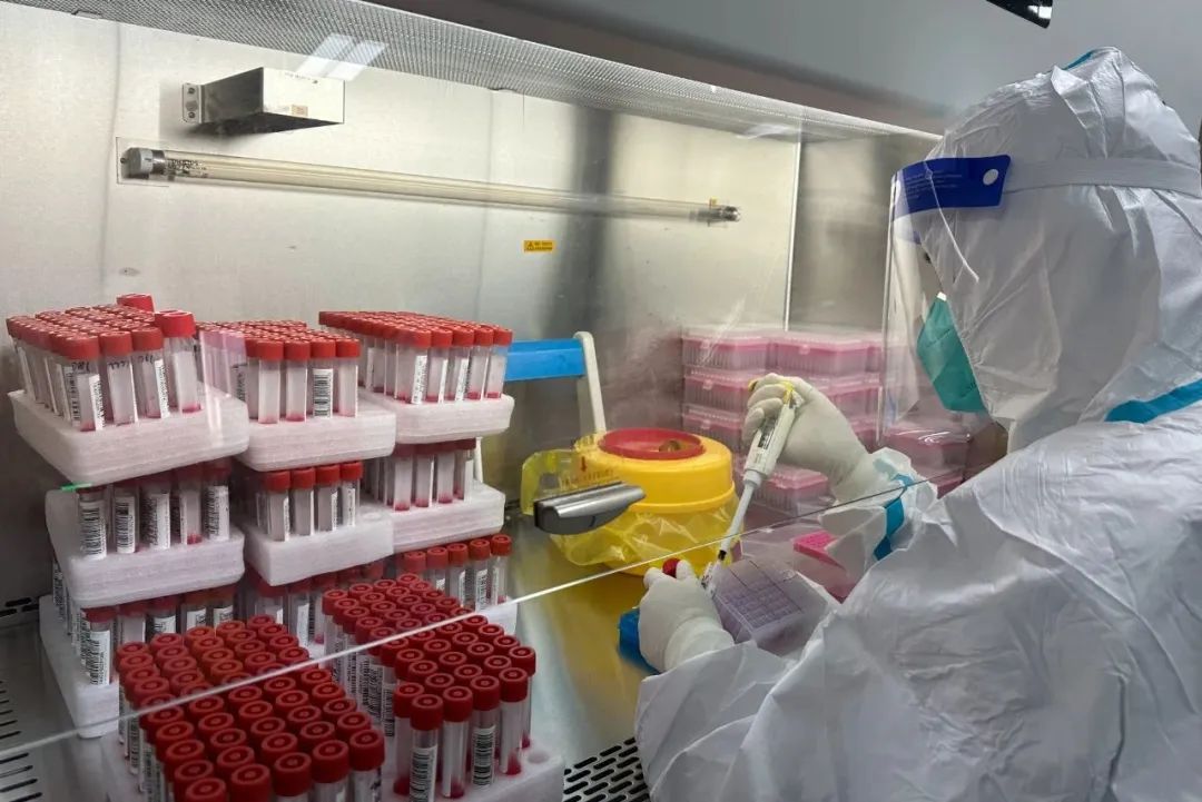 医护人员加班进行核酸检测&nbsp;市公共卫生医院供图