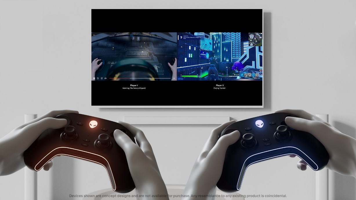 玩家使用Concept Nyx游戏控制器实现分屏游戏
