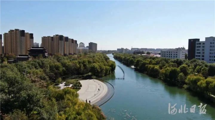 航拍霸州市牤牛河历史文化公园.通讯员杨彪摄