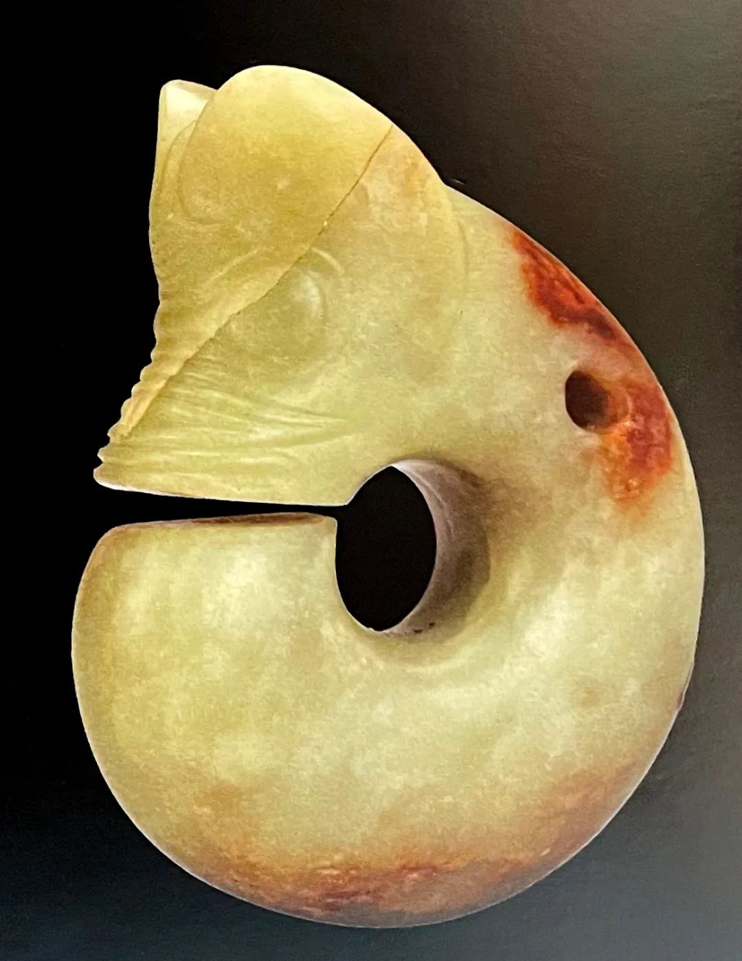 辽宁省朝阳市牛河梁遗址出土玉猪龙.(辽宁省博物馆藏)