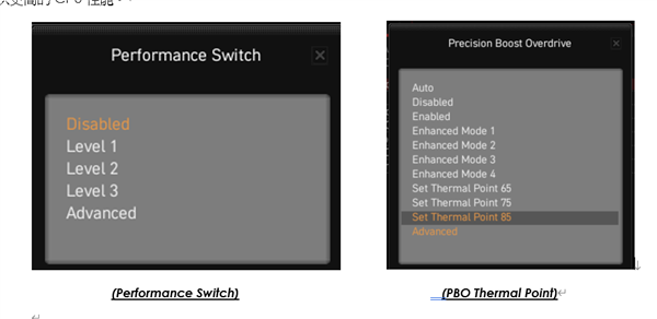 (Performance Switch) (PBO Thermal Point)