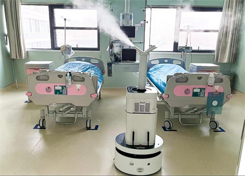 　　图5 贝叶斯智能雾化消毒机器人在市妇幼ICU病房中定点消毒