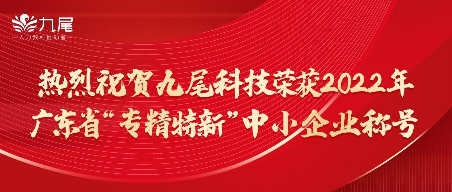 　　九尾科技荣获广东省“专精特新”中小企业称号