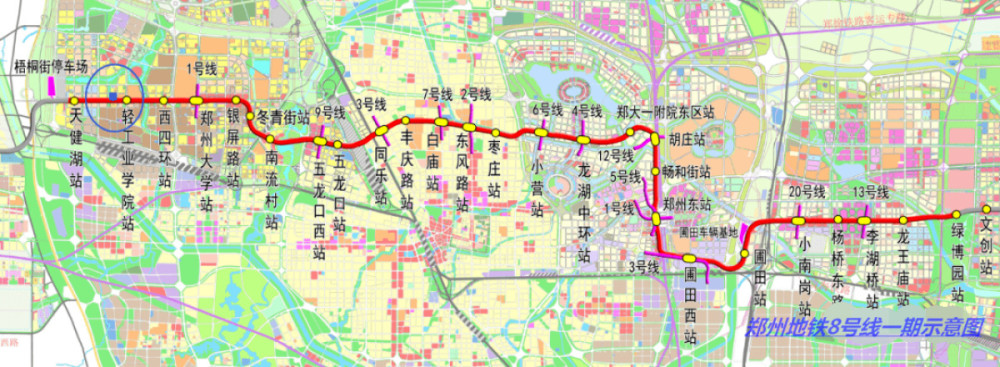 郑州地铁8号线一期示意图