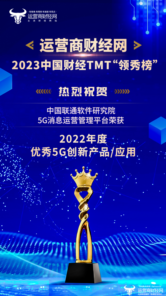 运营商：中国联通软件研究院的“5G消息运营管理平台”荣获“2022年度优秀5G创新产品/应用”！