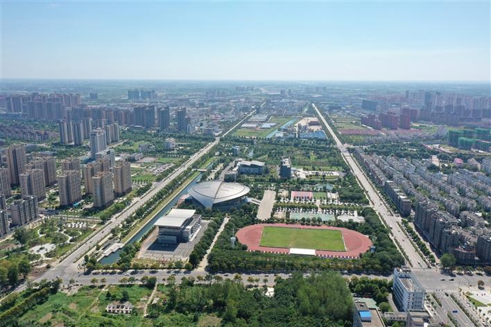 阜南县鸟瞰图(阜南县委宣传部供图)