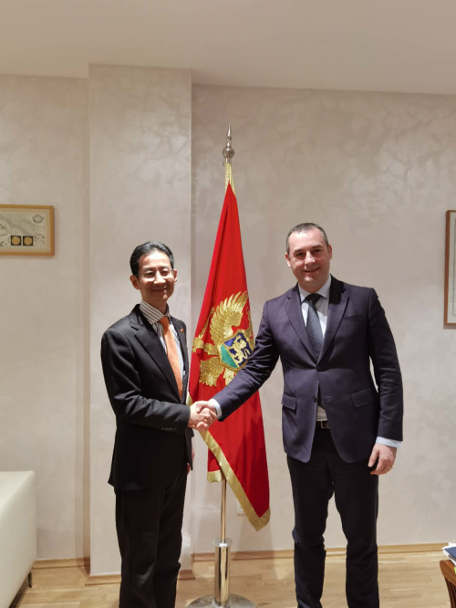 2023年1月16日,驻黑山大使范琨拜会黑山卫生部长什切基奇.