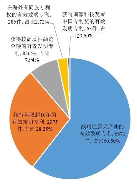 2022年广西各类型高价值发明专利拥有量及占比