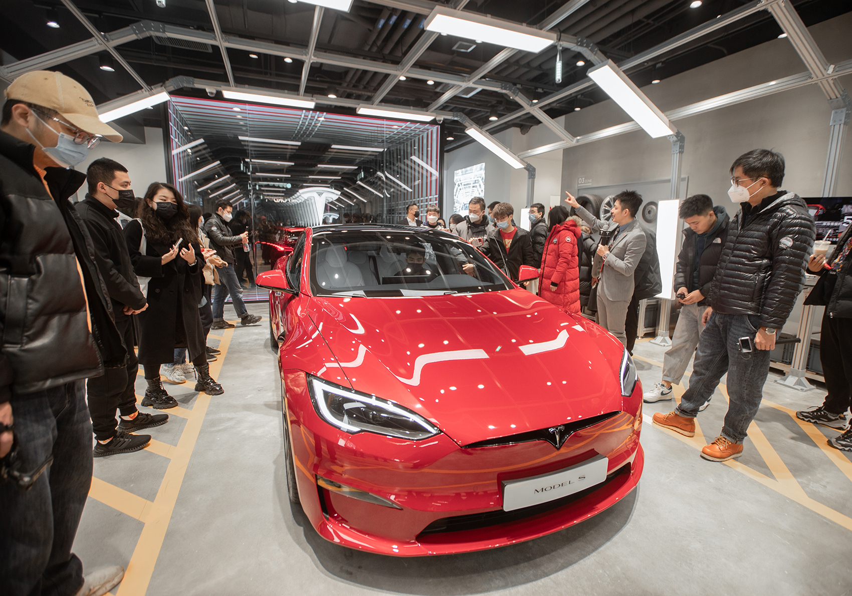 成都特斯拉特斯拉极佳定律店.图片来源:每经记者 张建 摄(资料图)