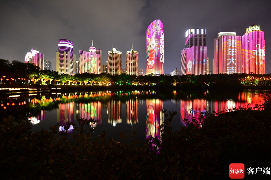 原创组图丨春节夜海口 处处洋溢浓浓的喜庆氛围|万绿园_新浪财经_新浪