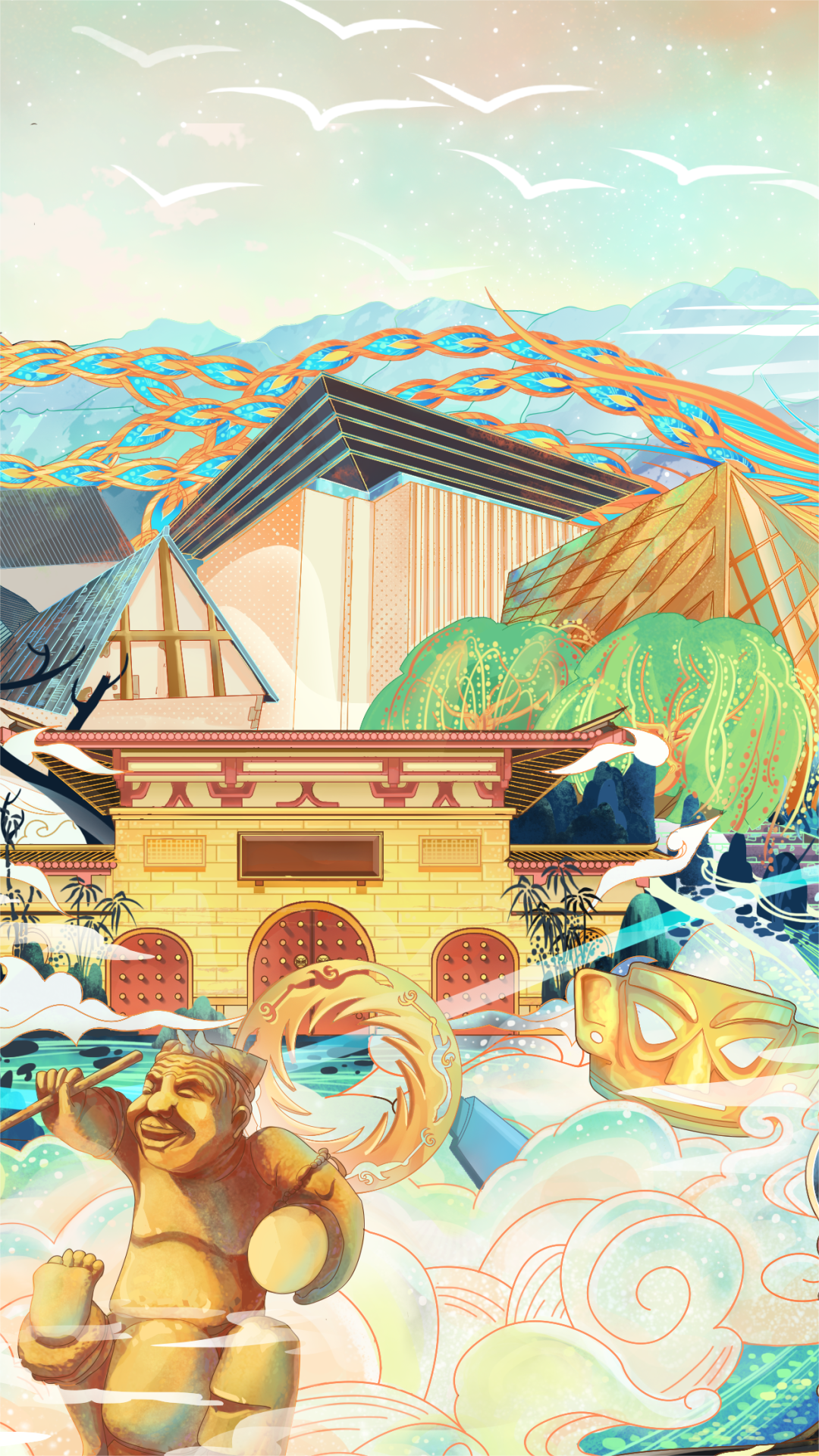 连结起一幅浩浩汤汤的城市插画《成都长卷》和一部萌趣可爱的动画《胖