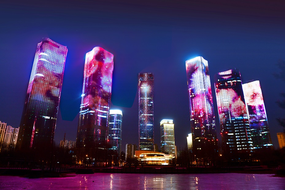 朝阳区大望京"璀璨烟花"灯光秀