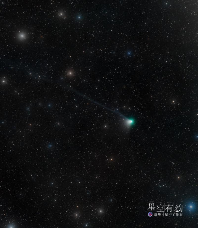 这是北京市天文爱好者冯国栋2023年1月3日凌晨在云南香格里拉拍摄的C/2022 E3彗星。（本人供图）