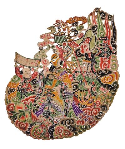图为"天官赐福"云朵.西安市明清皮影艺术博物馆供图