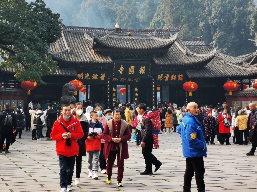 峨眉山景区连续4天饱和运行 峨眉山景区管委会供图