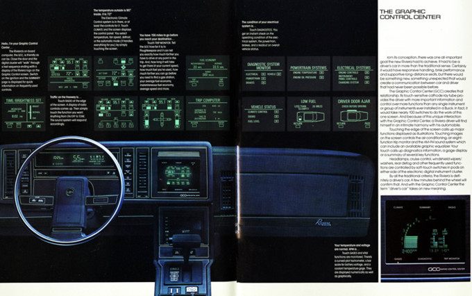 图2：1986年别克Riviera HMI显示屏，设计灵感来自飞机
