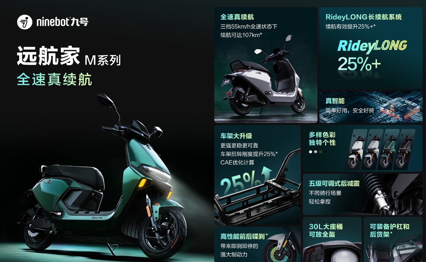 九号远航家 M 系列电动摩托车开售