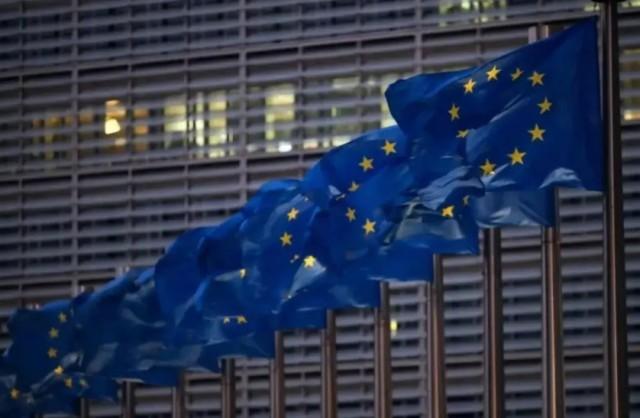 欧盟总部前飘扬的旗帜（图自网络）