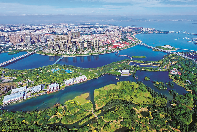 位于福建省厦门市湖里区的五缘湾.(图片由湖里区委宣传部提供)