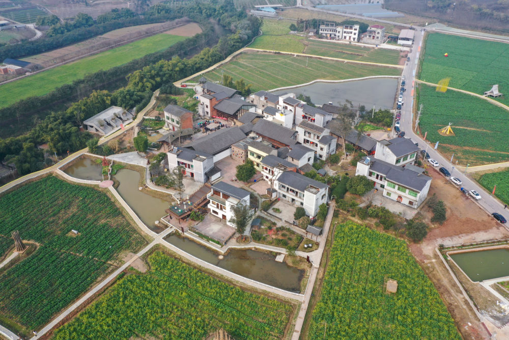 这是2月3日拍摄的重庆市璧山区七塘镇将军村景色(无人机照片).