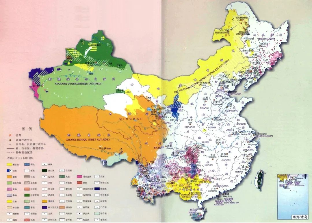 (图片来源:《中国少数民族分布图集》)