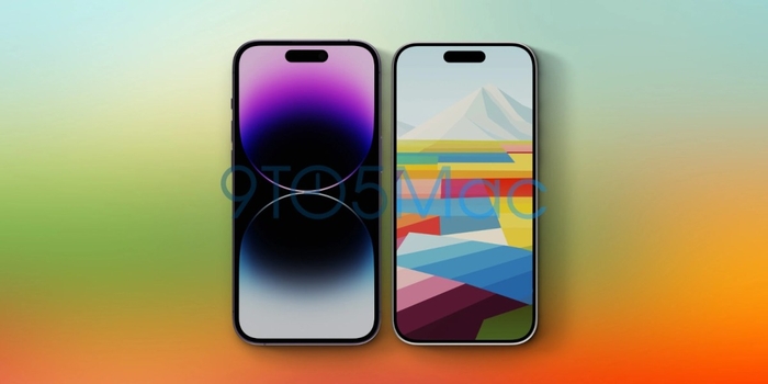 左：iPhone 14 Pro 右：iPhone 15 Pro渲染图