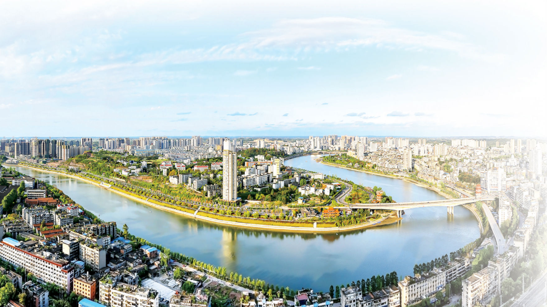 图⑤:内江市全面发力成渝地区双城经济圈建设,城市面貌日新月异.