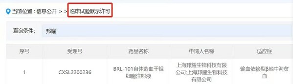 　　BRL-101国内获批IND