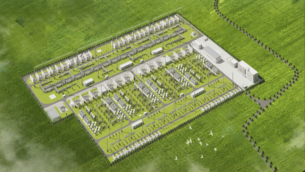 铜梁1000千伏变电站鸟瞰效果图.国网重庆电力供图