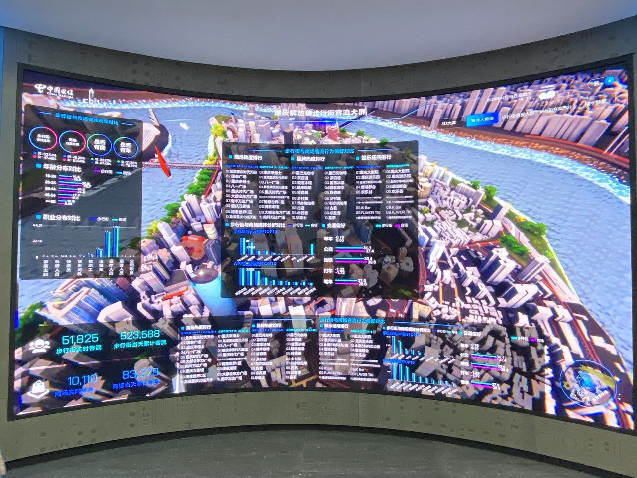 智慧展厅内商圈"智慧中枢"展示.中国经济网记者宋雅静/摄