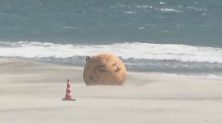 日本海滩现“高明球” （日本富士新闻网）