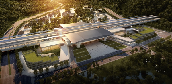 大足石刻站建成后的效果图.大足区委网信办供图