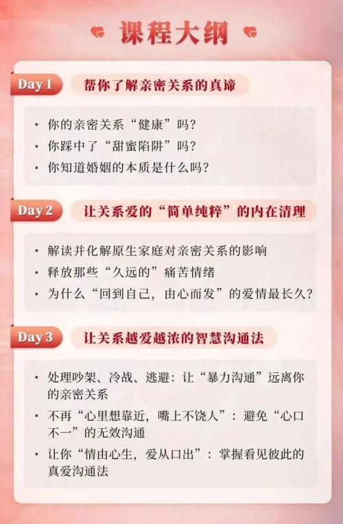 　　(张德芬 《3天亲密关系线上体验营》 介绍)