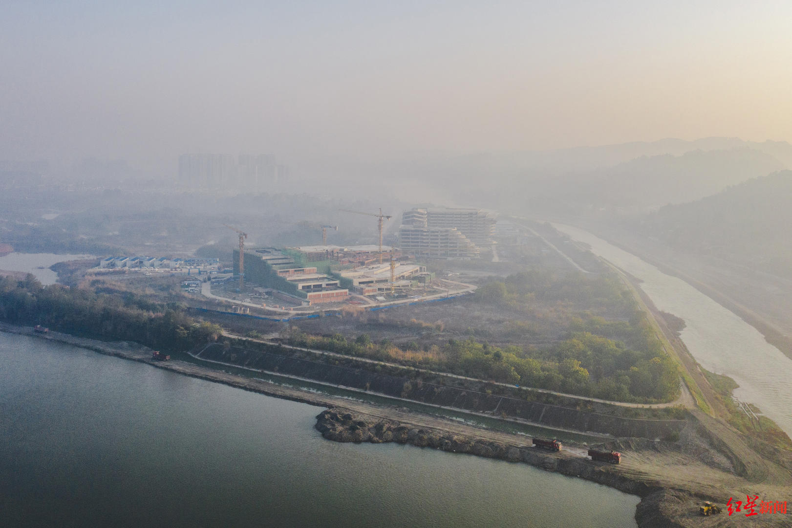 ▲江口沉银博物馆建设现场