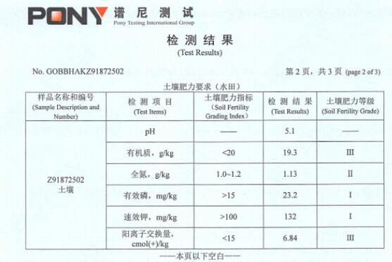 　　土壤检测报告