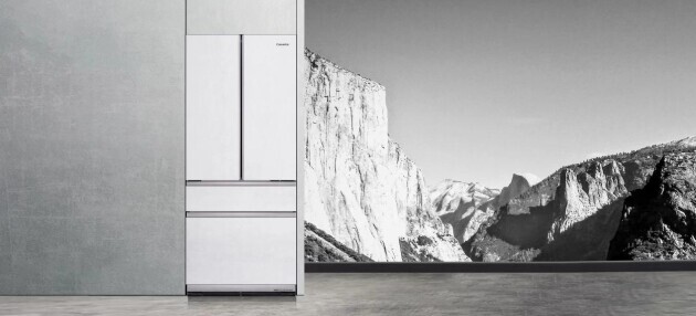 　　△ 卡萨帝原创平嵌冰箱·设计师系列505-意大利LAMINAM原岩·米兰白面板