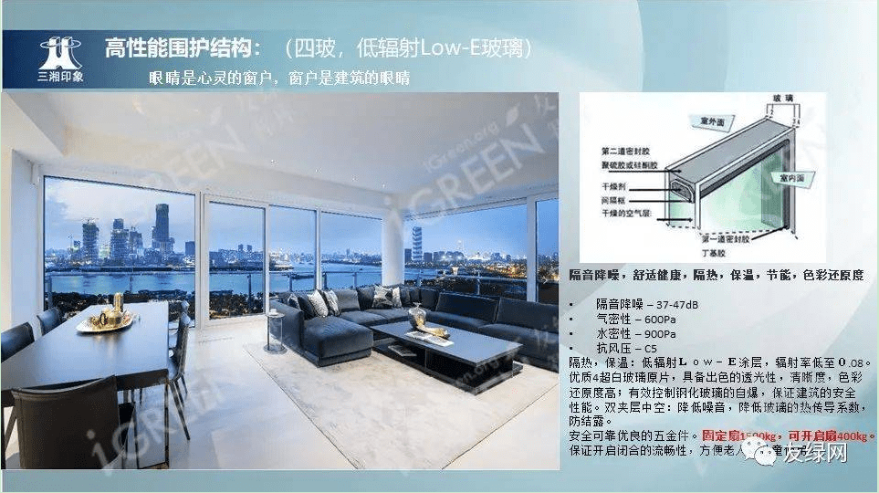 　　四玻，低辐射 low E 系统窗