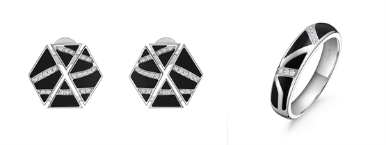 　　「山亭夏日」轻奢款耳饰、戒指