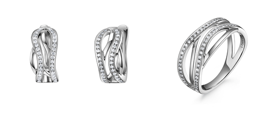 　　「水镜云天」轻奢款耳饰、戒指