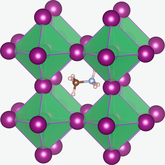 钙钛矿的化学结构。图片来自维基百科